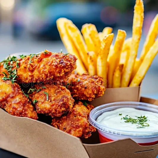 Wings Box mit Pommes Frites